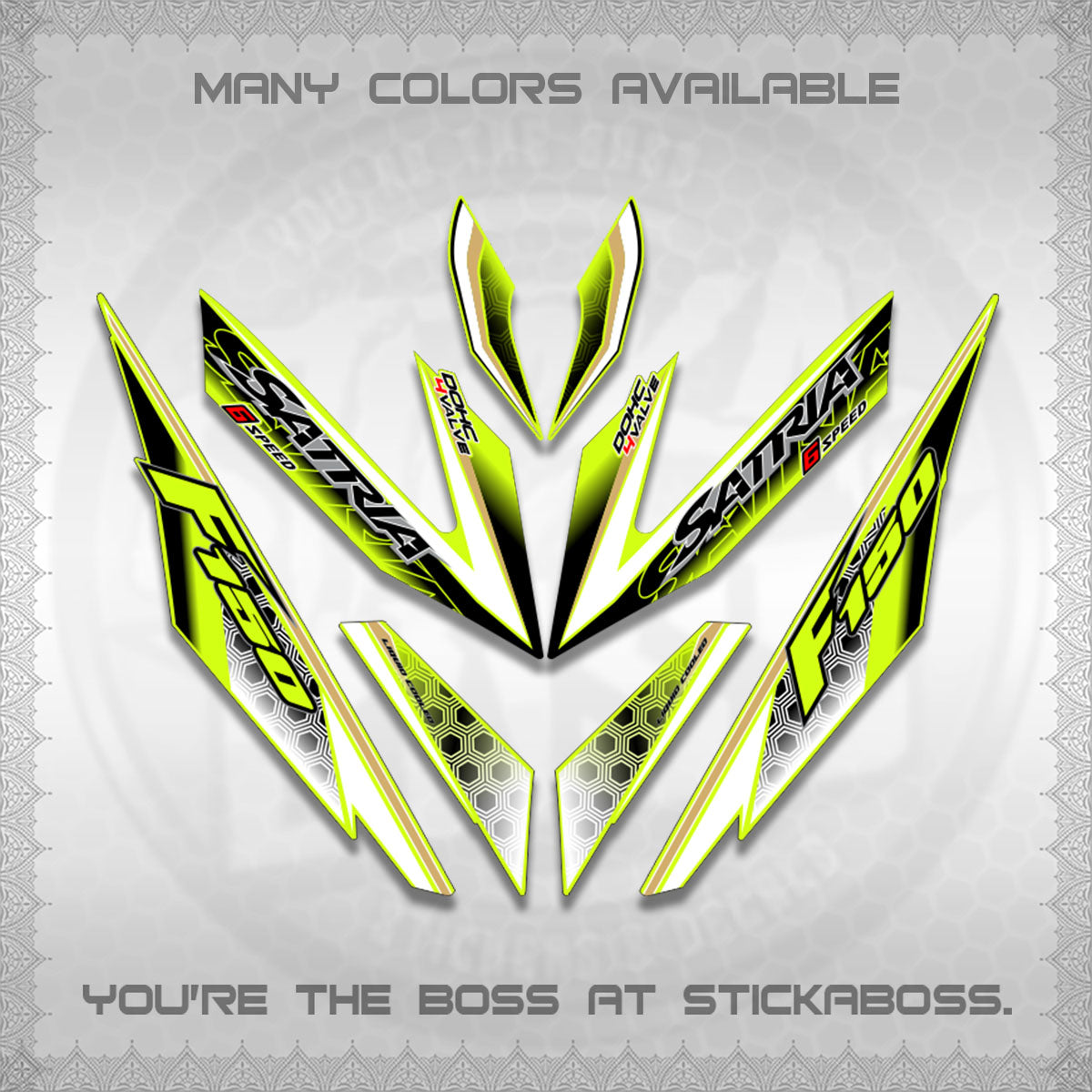 RAIDER 150 Fi SATRIA DECALS (NEW DESIGN 11 11)STICKER DECALS By STICKABOSS