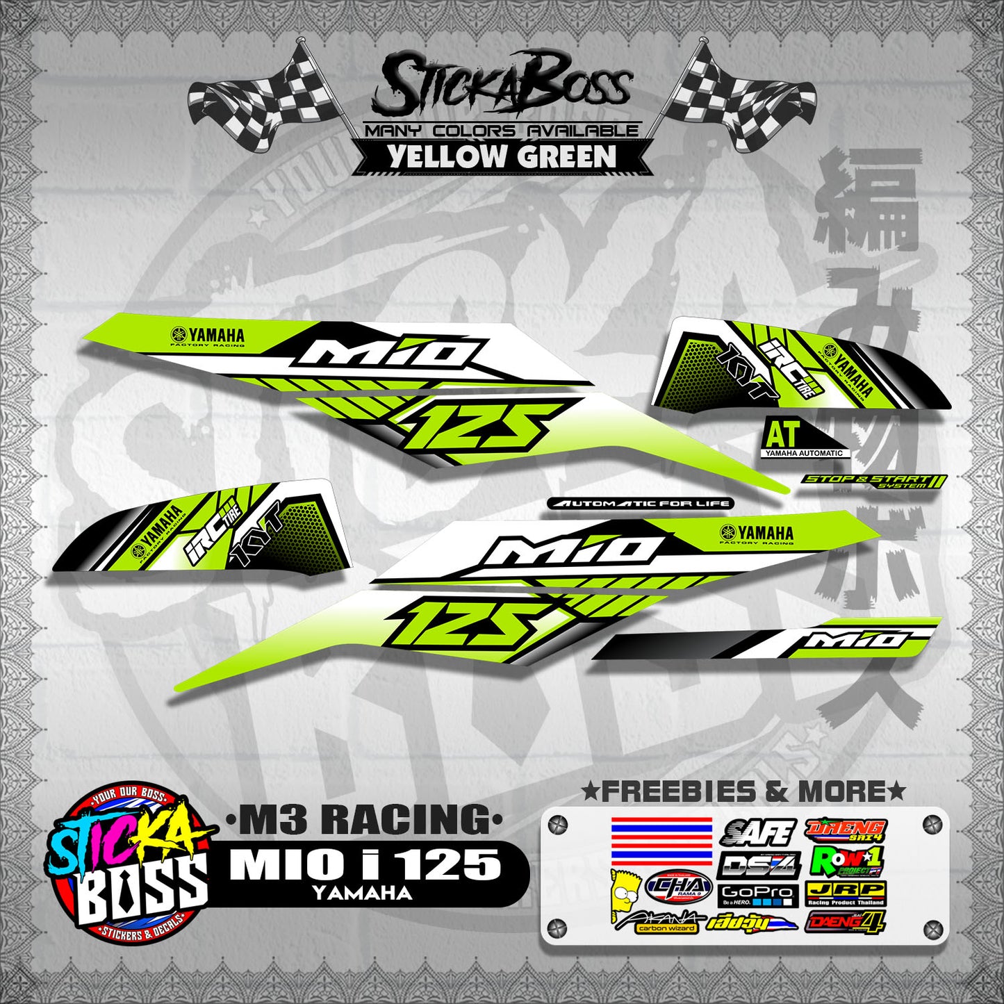 MIO i 125 STOCK DECALS ( M3 RACING ) 【WITH FREEBIES】