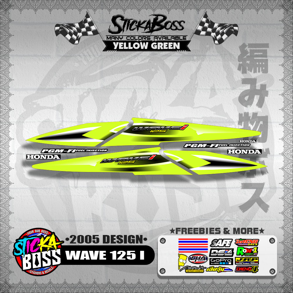 WAVE 125 I DECALS ( 2005 DESIGN )【WITH FREEBIES】