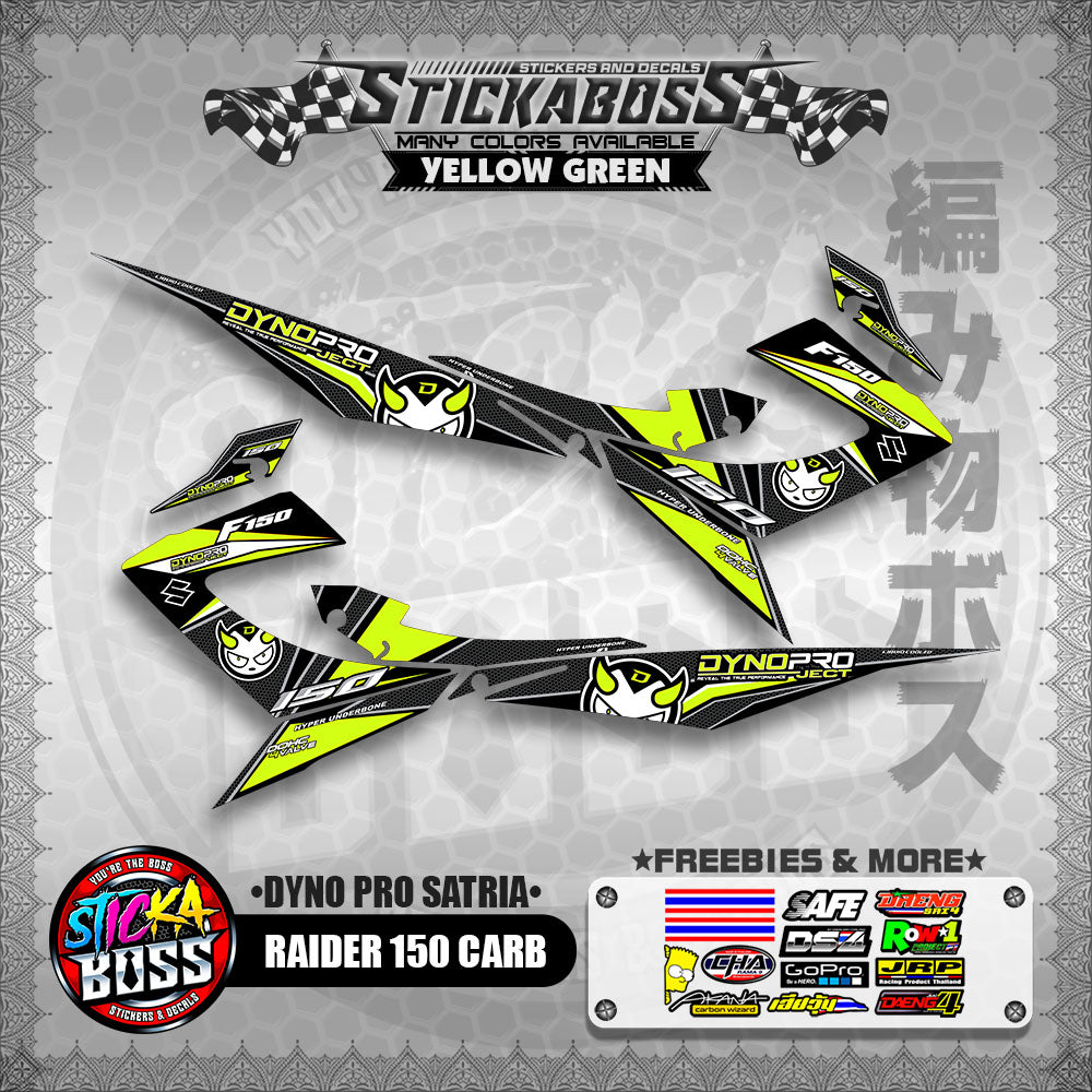 RAIDER 150 CARB STICKER DECALS ( DYNO PRO SATRIA )【WITH FREEBIES】