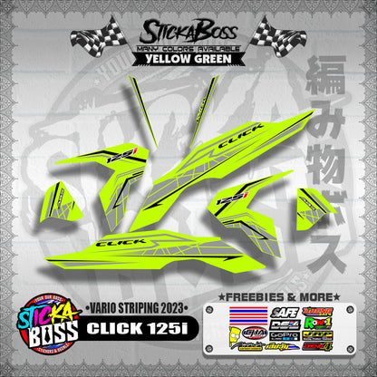 CLICK 125i V3 STOCK DECALS ( VARIO STRIPING 2023 )【WITH FREEBIES】
