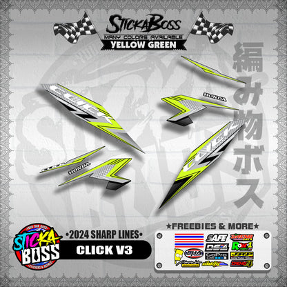 CLICK V3 DECALS ( 2024 SHARP LINES )【WITH FREEBIES】