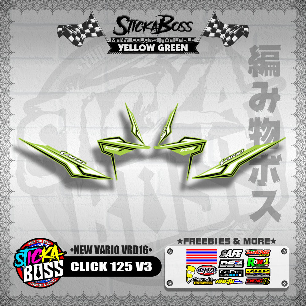 CLICK 125 V3 DECALS ( NEW VARIO VRD16 ) [ PREMIUM GLOSSY LAMINATED ]【WITH FREEBIES】