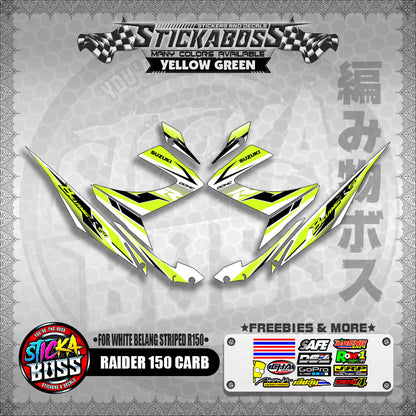 RAIDER 150 CARB STICKER DECALS ( FOR WHITE BELANG STRIPED R150 )【WITH FREEBIES】