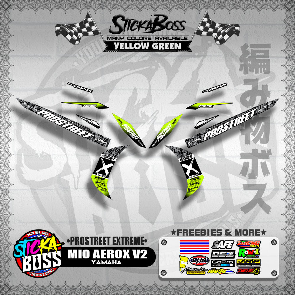 MIO AEROX V2 DECALS ( PROSTREET EXTREME ) 【WITH FREEBIES】