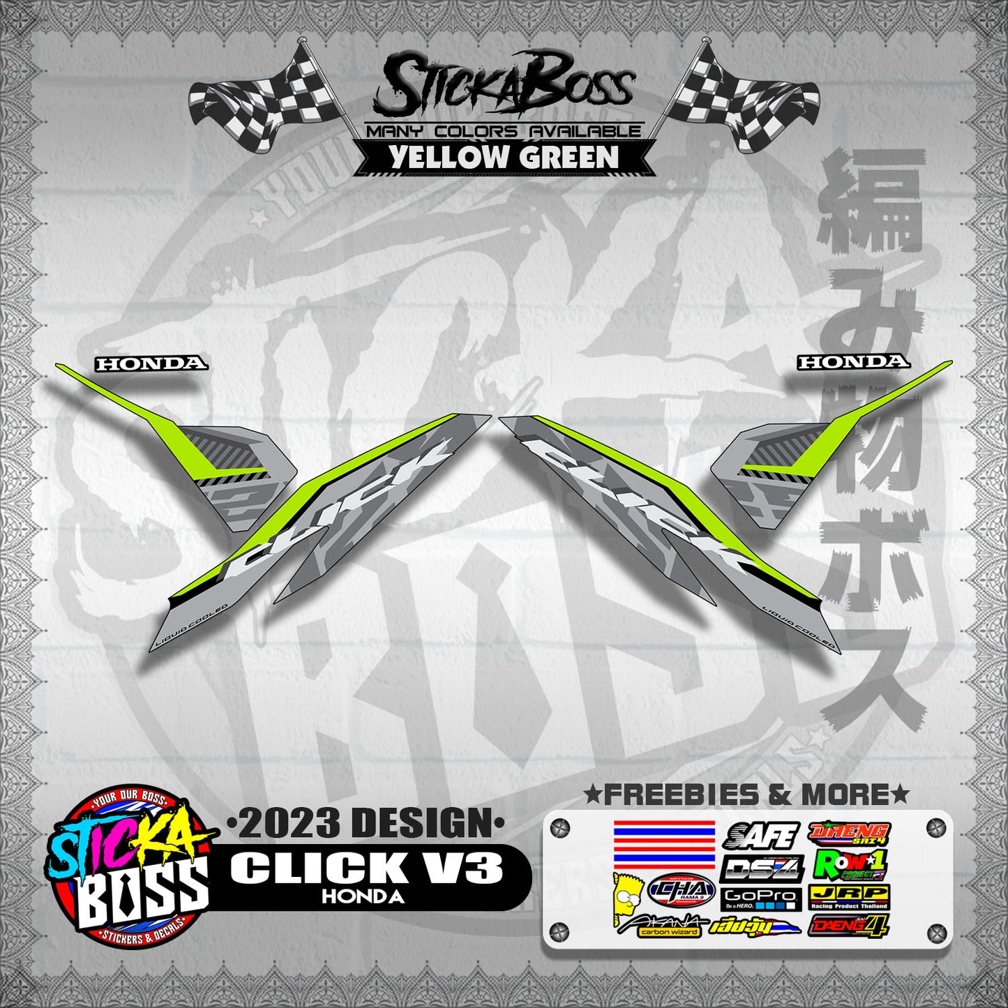 CLICK V3 DECALS ( 2023 DESIGN )【WITH FREEBIES】