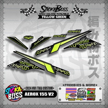AEROX 155 V2 DECALS ( 2024 NVX THAI CUSTOM )【WITH FREEBIES】