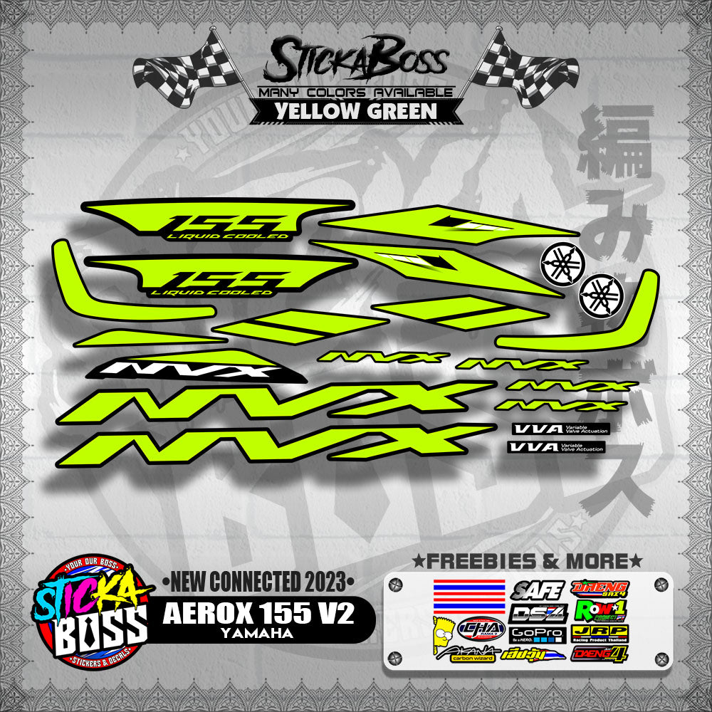 AEROX 155 V2 DECALS ( NEW CONNECTED 2023 )【WITH FREEBIES】