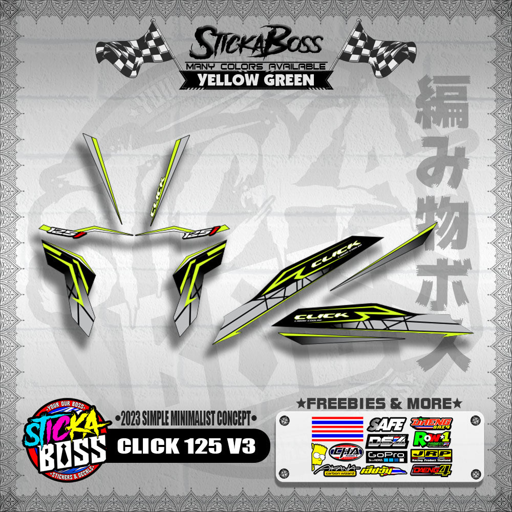 CLICK 125 V3 DECALS ( 2023 SIMPLE MINIMALIST CONCEPT )【WITH FREEBIES】