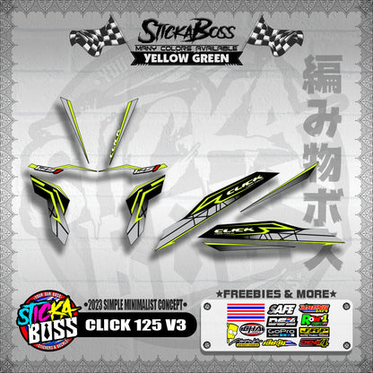 CLICK 125 V3 DECALS ( 2023 SIMPLE MINIMALIST CONCEPT )【WITH FREEBIES】