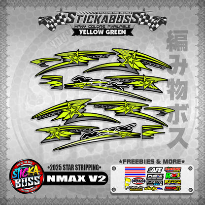NMAX V2 STICKER DECALS ( 2025 STAR STRIPPING )【WITH FREEBIES】