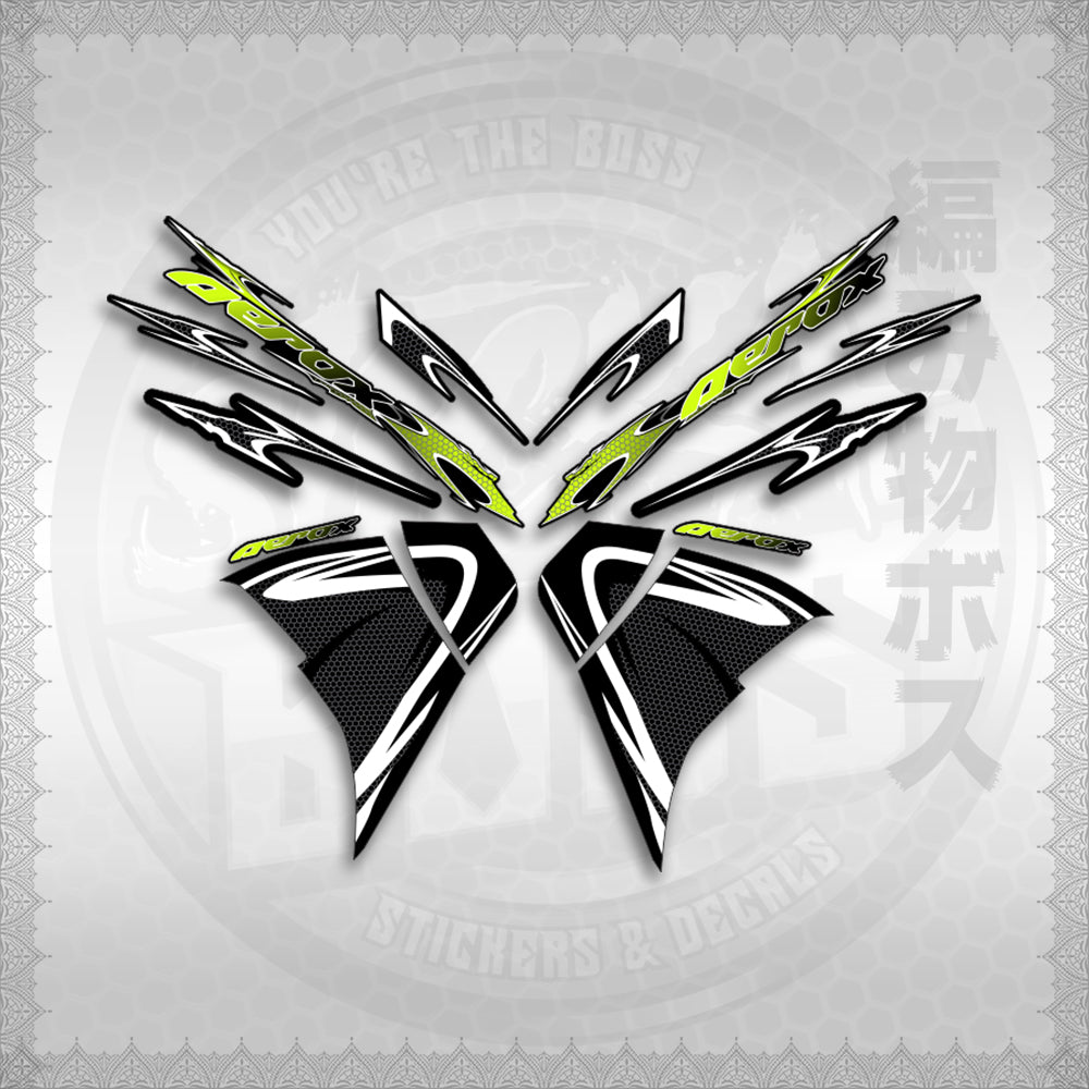 STICKER DECALS for AEROX 155 V2 (AV225LENEMOHO) By STICKABOSS (SOFIE LAMINATED WATERPROOF)