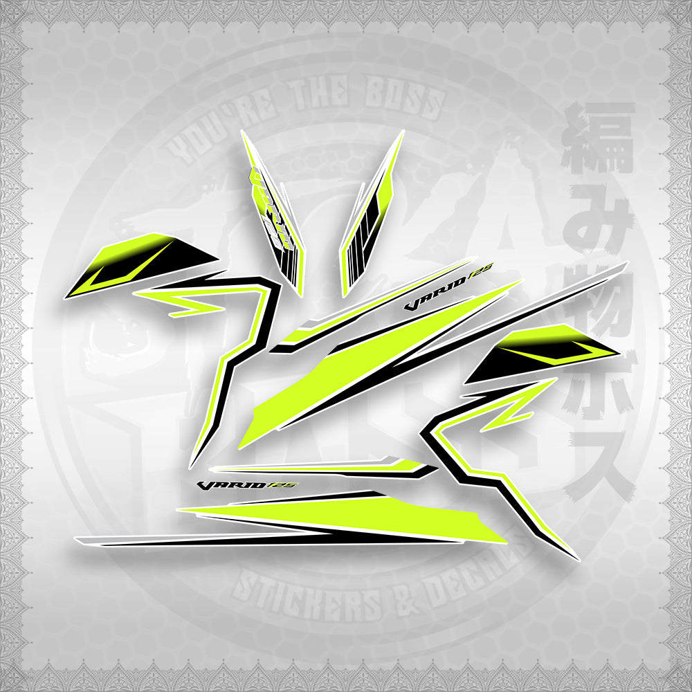 STICKER DECALS for CLICK 125 V3 (CV3VAVRDEFOWH) By STICKABOSS (SOFIE LAMINATED WATERPROOF)
