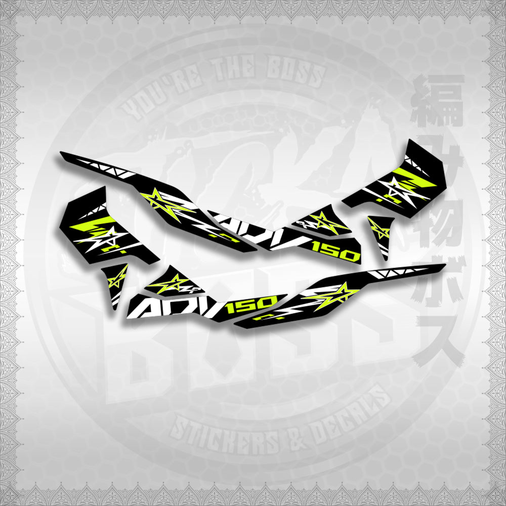 STICKER DECALS for ADV 150 (A150ALxOMIN) By STICKABOSS (SOFIE LAMINATED WATERPROOF)