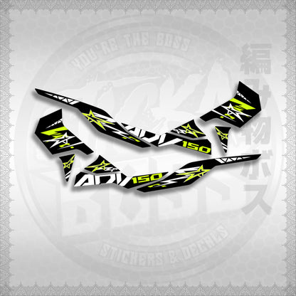 STICKER DECALS for ADV 150 (A150ALxOMIN) By STICKABOSS (SOFIE LAMINATED WATERPROOF)