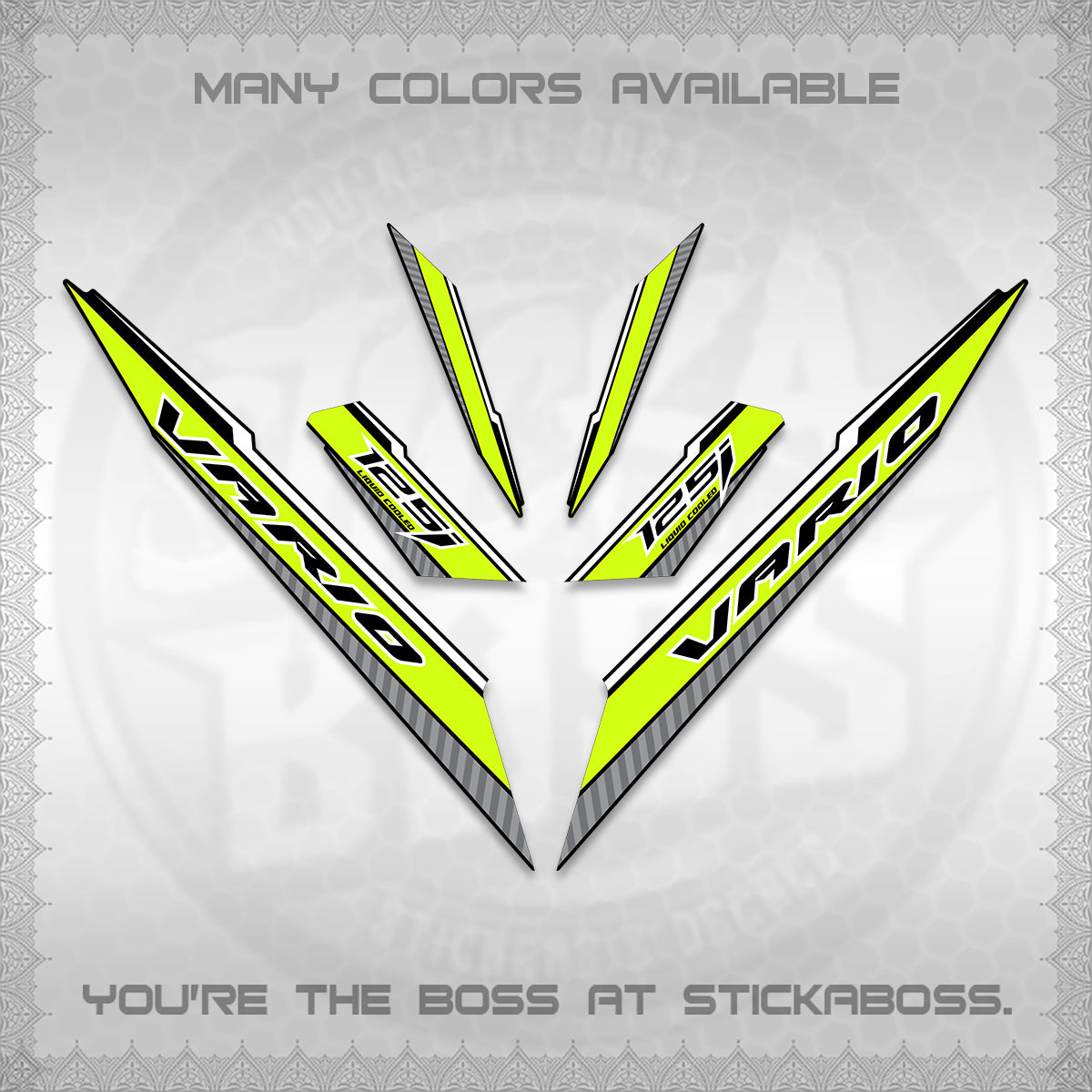 CLICK 125 V3 VARIO DECALS (2024 SV 12-A1 STYLE) STICKER DECALS By STICKABOSS