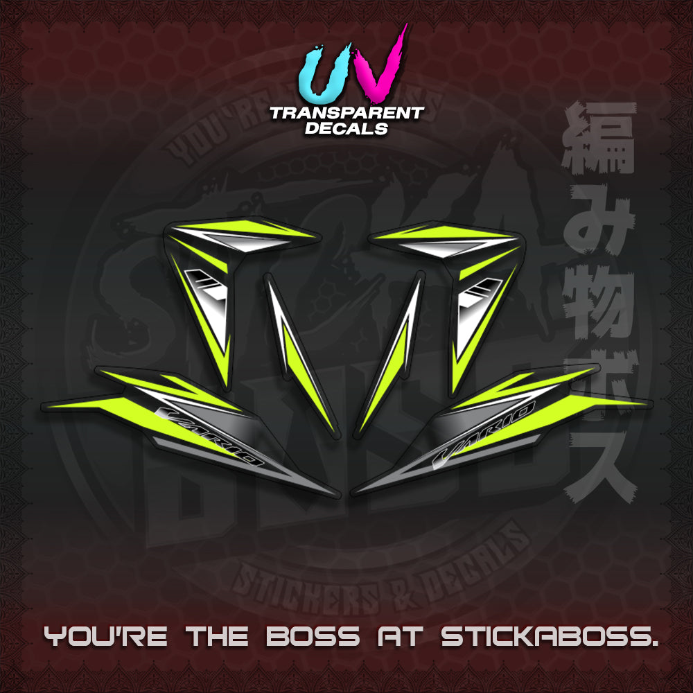 【PREMIUM UV PRINT】CLICK 125 V3 INDO CONCEPT ( TRANSPARENT SLASH BLADE VARIO ) STICKER DECALS By STICKABOSS