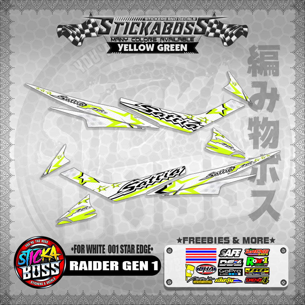 RAIDER GEN 1 MALAYSIAN STICKER DECALS ( FOR WHITE  001 STAR EDGE )【WITH FREEBIES】