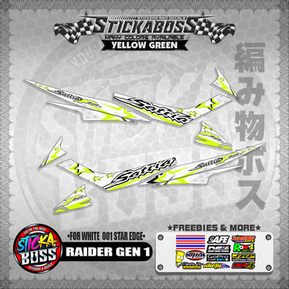 RAIDER GEN 1 MALAYSIAN STICKER DECALS ( FOR WHITE  001 STAR EDGE )【WITH FREEBIES】
