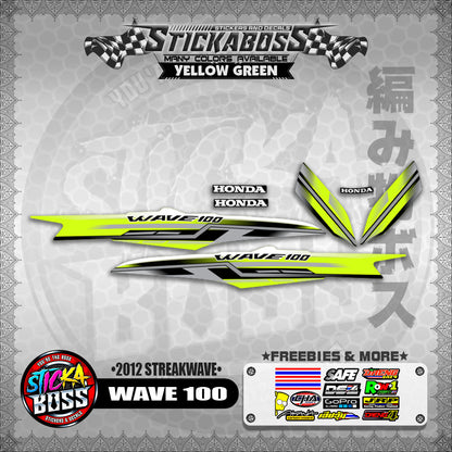 WAVE 100  STICKER DECALS ( 2012 STREAKWAVE ) 【WITH FREEBIES】