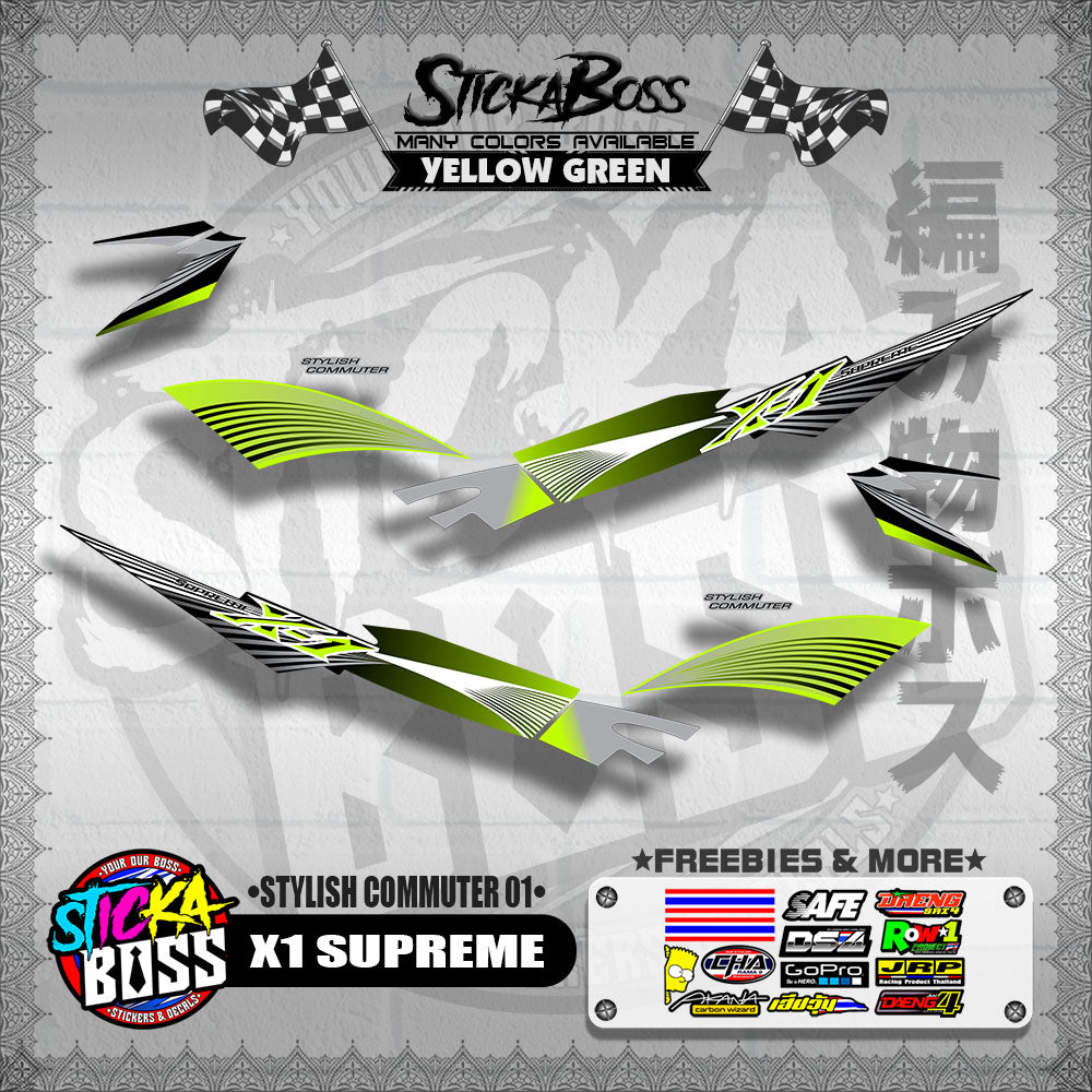 X1 SUPREME DECALS ( STYLISH COMMUTER 01 )【WITH FREEBIES】