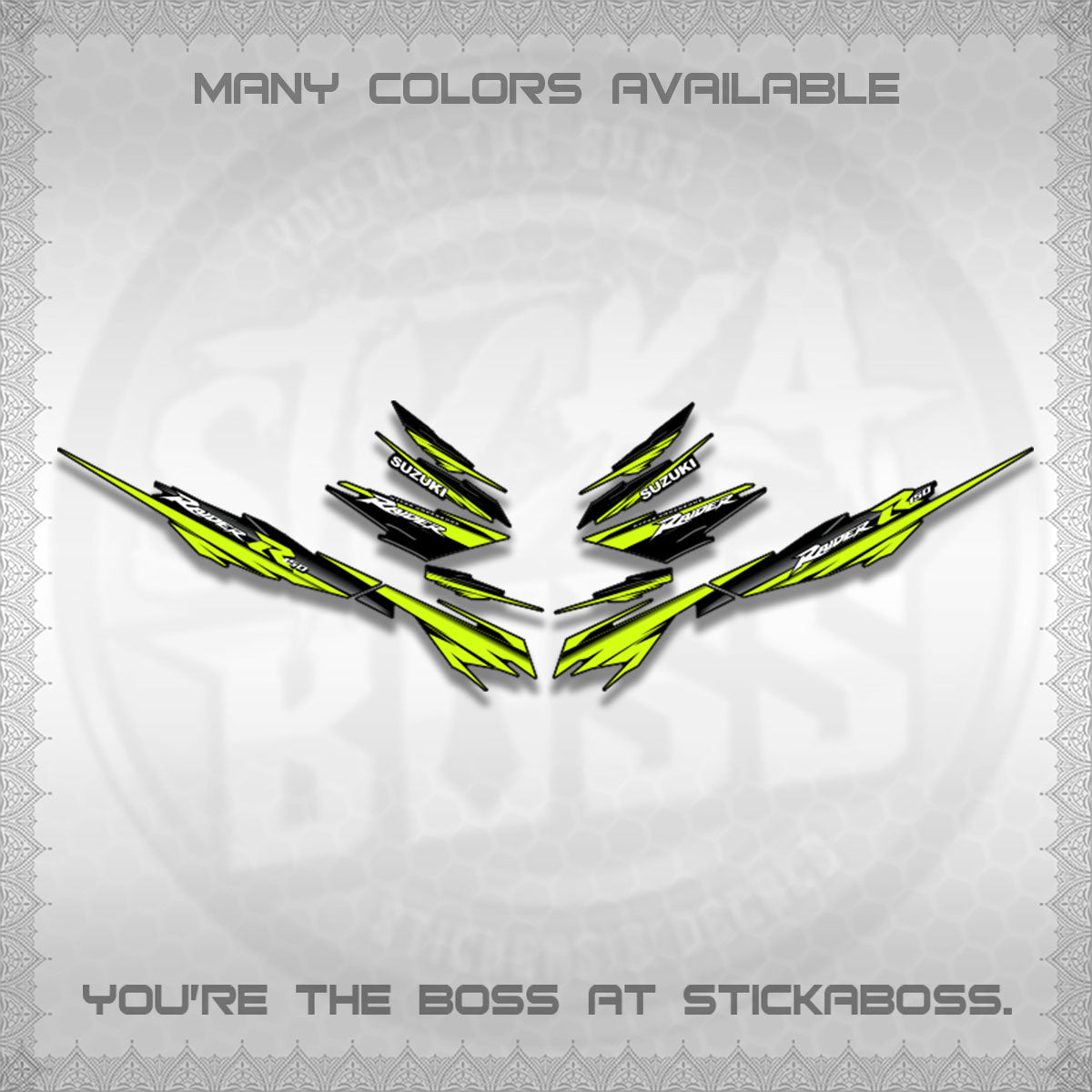 RAIDER 150 FI SATRIA DECALS (MINIMALIST 0016 DESIGN)STICKER DECALS By STICKABOSS
