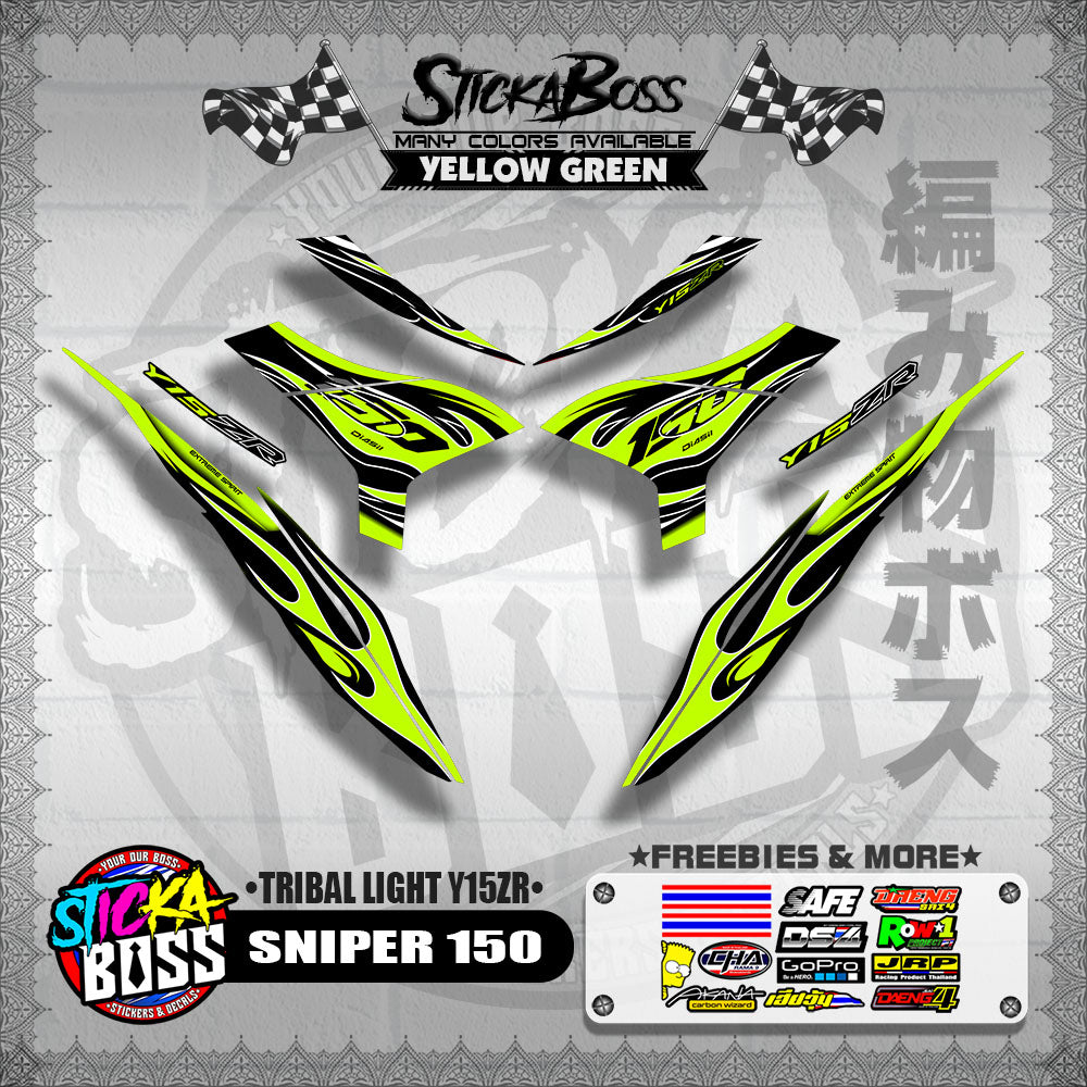 SNIPER 150 DECALS ( TRIBAL LIGHT Y15ZR )[ PREMIUM GLOSSY LAMINATED ]【WITH FREEBIES】