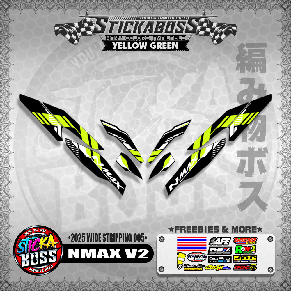NMAX V2 INDO STICKER DECALS ( 2025 WIDE STRIPPING 005 )【WITH FREEBIES】