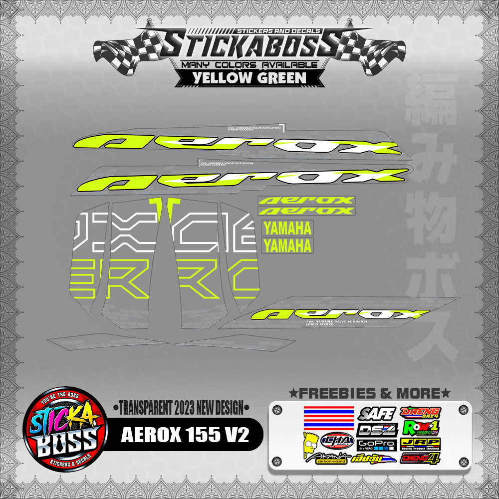 【PREMIUM UV PRINT】TRANSPARENT  AEROX 155 V2 MALAYSIAN DECALS ( 2023 NEW DESIGN )