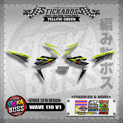 Honda Wave Dash 110r v1 Stock Decals (2010 Design)【WITH FREEBIES】 Rusi Swish Mono