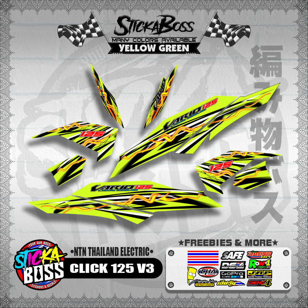 CLICK 125 V3 DECALS ( NTN THAILAND ELECTRIC )【WITH FREEBIES】