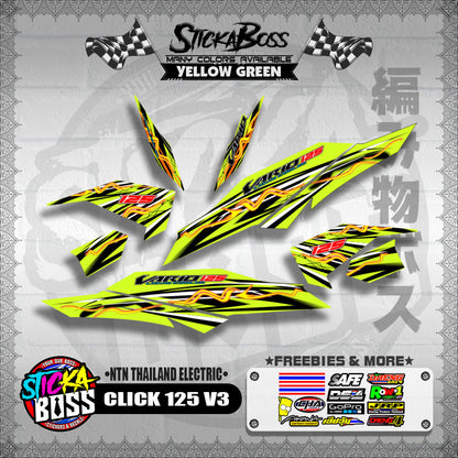 CLICK 125 V3 DECALS ( NTN THAILAND ELECTRIC )【WITH FREEBIES】
