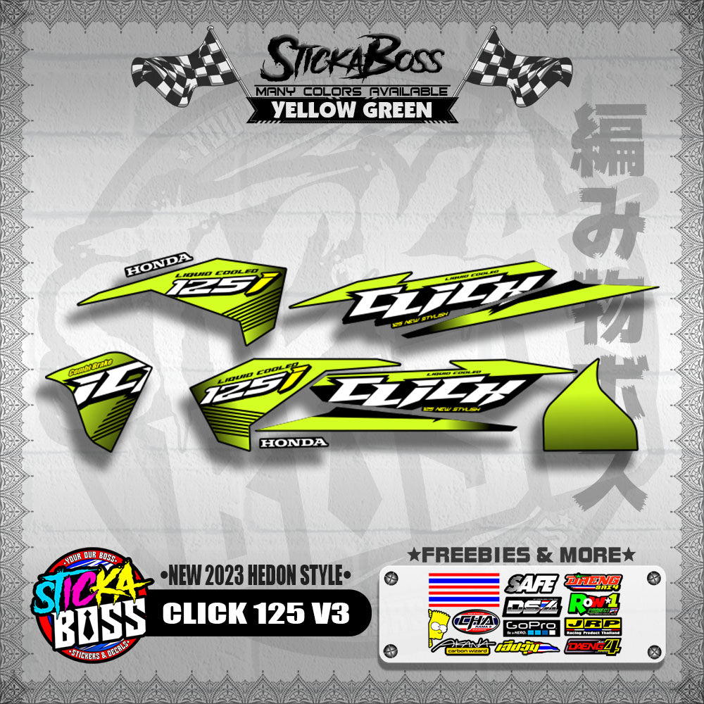 CLICK 125 V3 DECALS ( NEW 2023 HEDON STYLE )【WITH FREEBIES】
