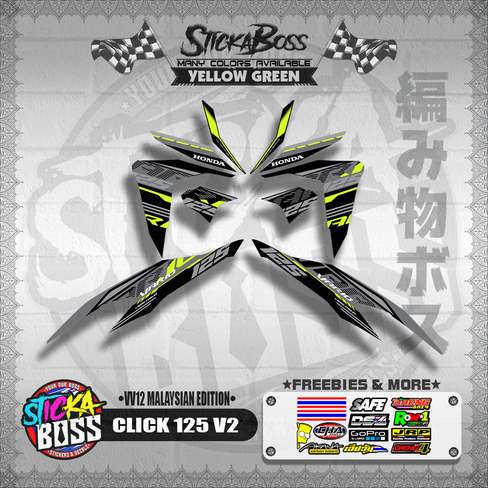 CLICK 125 V2 DECALS ( VV12 MALAYSIAN EDITION ) 【WITH FREEBIES】