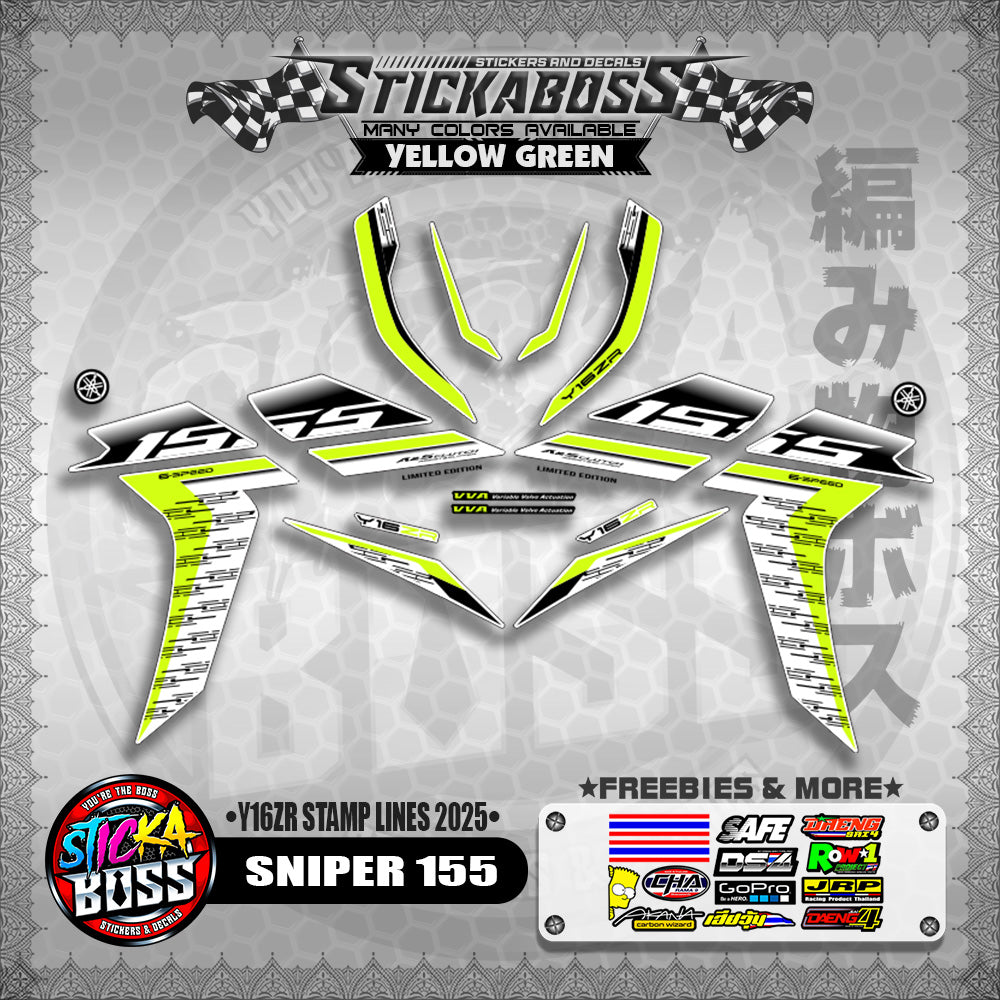 SNIPER 155 STICKER DECALS ( Y16ZR STAMP LINES 2025 )【WITH FREEBIES】