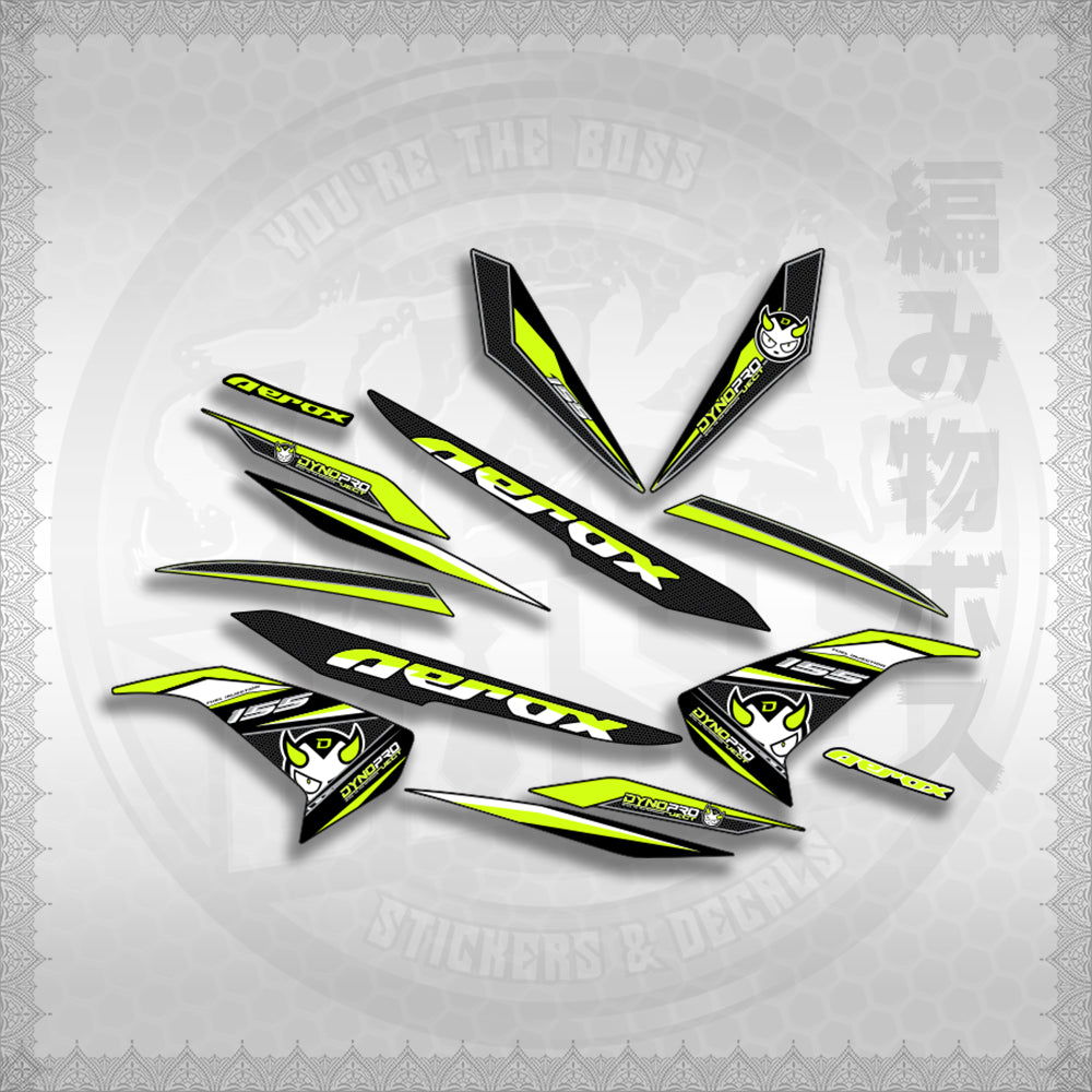 STICKER DECALS for AEROX 155 V1 (AV1DYPR) By STICKABOSS (SOFIE LAMINATED WATERPROOF)