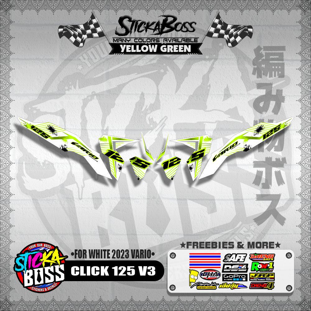 CLICK 125 V3 DECALS ( FOR WHITE 2023 VARIO )【WITH FREEBIES】