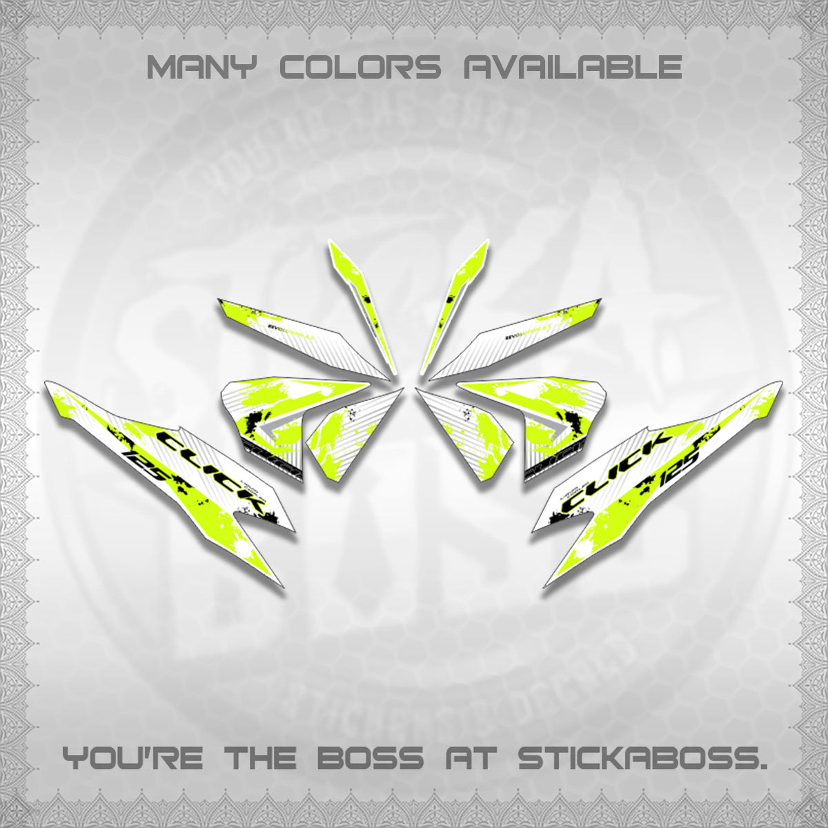 CLICK V2 MALAY FOR WHITE DECALS (HITAM STRIPING 03 MOTIF)STICKER DECALS By STICKABOSS