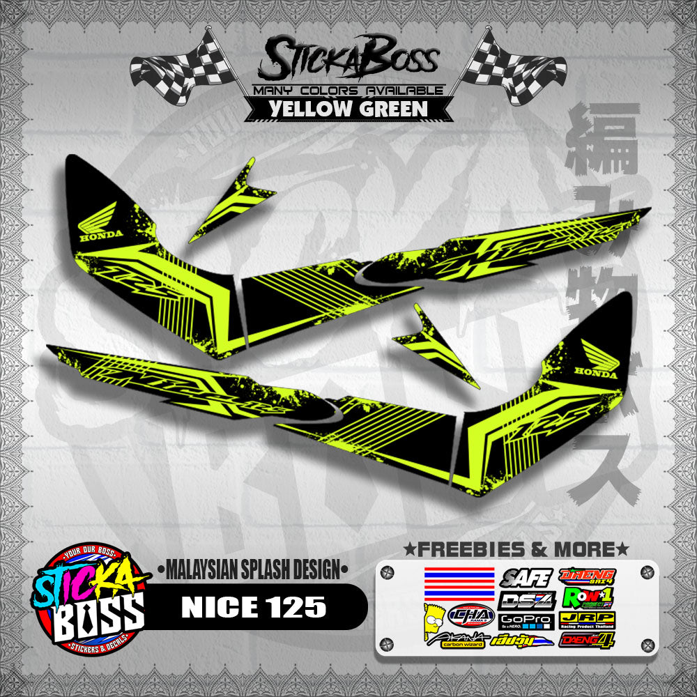 NICE 125 DECALS ( MALAYSIAN SPLASH DESIGN ) [ PREMIUM GLOSSY LAMINATED ]【WITH FREEBIES】