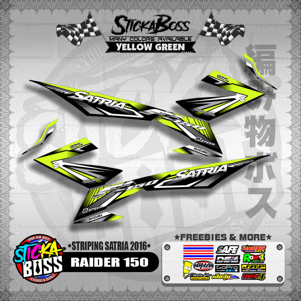 RAIDER 150 DECALS ( STRIPING SATRIA 2016 ) [ PREMIUM GLOSSY LAMINATED ]【WITH FREEBIES】
