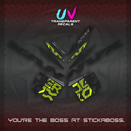 AEROX V2 NVX UV TRANSPARENT DECALS (2024 NEW 001 DESIGN) STICKER DECALS By STICKABOSS
