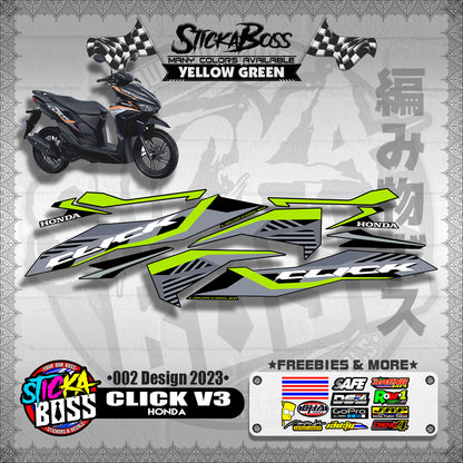 CLICK 125 / 150 V3 DECALS ( 002 DESIGN 2023 )【WITH FREEBIES】