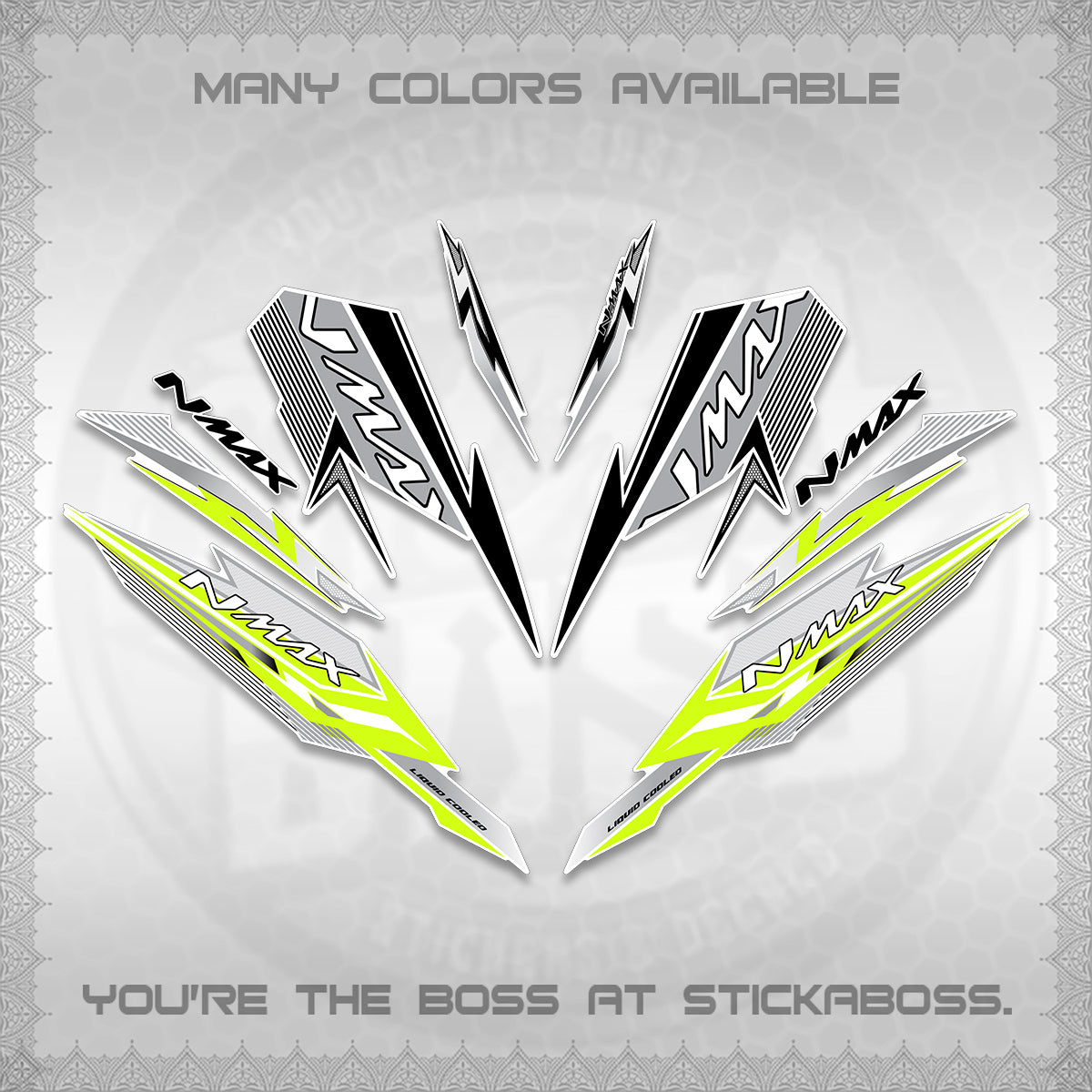 NMAX V2 FOR WHITE DECALS (2026 VARIO STYLE) STICKER DECALS By STICKABOSS
