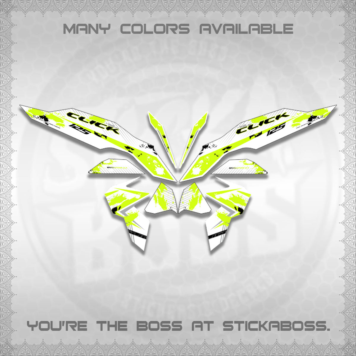 CLICK V3 MALAY FOR WHITE DECALS (HITAM STRIPING 03 MOTIF)STICKER DECALS By STICKABOSS