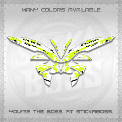 CLICK V3 MALAY FOR WHITE DECALS (HITAM STRIPING 03 MOTIF)STICKER DECALS By STICKABOSS