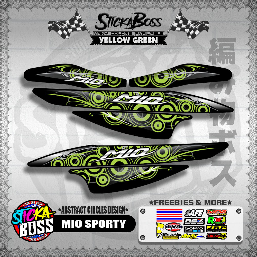 MIO SPORTY DECALS ( ABSTRACT CIRCLES DESIGN )【WITH FREEBIES】