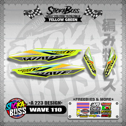 WAVE 110 DECALS ( A 223 DESIGN )【WITH FREEBIES】