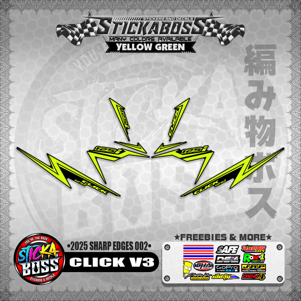 CLICK V3 INDO STICKER DECALS ( 2025 SHARP EDGES 002 )【WITH FREEBIES】