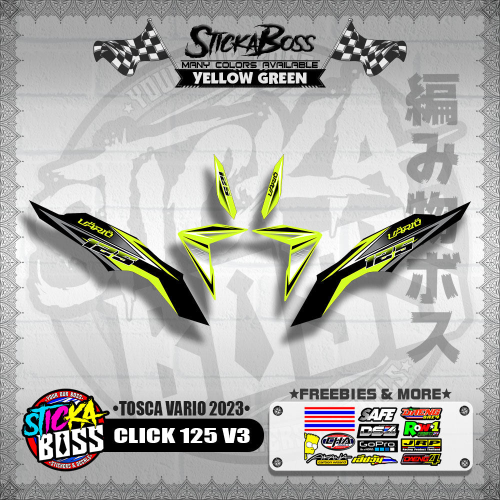 CLICK 125 V3 DECALS ( TOSCA VARIO 2023 )【WITH FREEBIES】