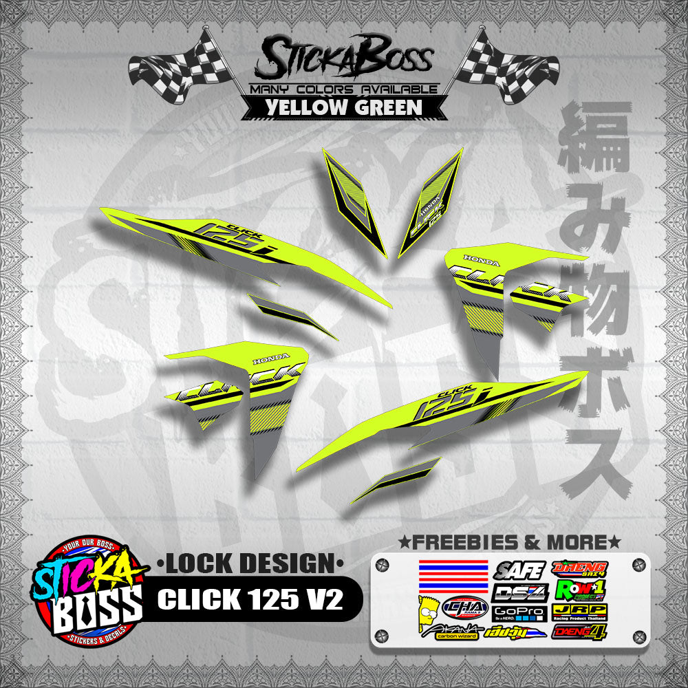 CLICK 125 V2 DECALS ( LOCK DESIGN )【WITH FREEBIES】
